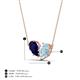 4 - Zemi 1.50 ctw Pear Shape Lab Grown Blue Sapphire and Aquamarine (7x5 mm) Toi Et Moi Pendant Necklace 