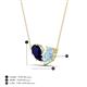 4 - Zemi 1.50 ctw Pear Shape Lab Grown Blue Sapphire and Aquamarine (7x5 mm) Toi Et Moi Pendant Necklace 