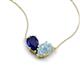 5 - Zemi 1.50 ctw Pear Shape Lab Grown Blue Sapphire and Aquamarine (7x5 mm) Toi Et Moi Pendant Necklace 