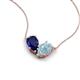 5 - Zemi 1.50 ctw Pear Shape Lab Grown Blue Sapphire and Aquamarine (7x5 mm) Toi Et Moi Pendant Necklace 