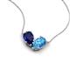 5 - Zemi 1.75 ctw Pear Shape Lab Grown Blue Sapphire and Blue Topaz (7x5 mm) Toi Et Moi Pendant Necklace 