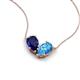 5 - Zemi 1.75 ctw Pear Shape Lab Grown Blue Sapphire and Blue Topaz (7x5 mm) Toi Et Moi Pendant Necklace 