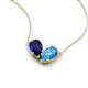 5 - Zemi 1.75 ctw Pear Shape Lab Grown Blue Sapphire and Blue Topaz (7x5 mm) Toi Et Moi Pendant Necklace 
