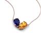 5 - Zemi 1.55 ctw Pear Shape Lab Grown Blue Sapphire and Citrine (7x5 mm) Toi Et Moi Pendant Necklace 