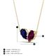 4 - Zemi 1.80 ctw Pear Shape Lab Grown Blue Sapphire and Rhodolite Garnet (7x5 mm) Toi Et Moi Pendant Necklace 