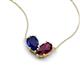 5 - Zemi 1.80 ctw Pear Shape Lab Grown Blue Sapphire and Rhodolite Garnet (7x5 mm) Toi Et Moi Pendant Necklace 