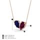 4 - Zemi 1.80 ctw Pear Shape Lab Grown Blue Sapphire and Rhodolite Garnet (7x5 mm) Toi Et Moi Pendant Necklace 