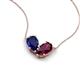 5 - Zemi 1.80 ctw Pear Shape Lab Grown Blue Sapphire and Rhodolite Garnet (7x5 mm) Toi Et Moi Pendant Necklace 