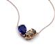 5 - Zemi 1.55 ctw Pear Shape Lab Grown Blue Sapphire and Smoky Quartz (7x5 mm) Toi Et Moi Pendant Necklace 