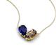 5 - Zemi 1.55 ctw Pear Shape Lab Grown Blue Sapphire and Smoky Quartz (7x5 mm) Toi Et Moi Pendant Necklace 