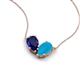 5 - Zemi 1.25 ctw Pear Shape Lab Grown Blue Sapphire and Turquoise (7x5 mm) Toi Et Moi Pendant Necklace 