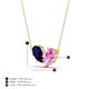4 - Zemi 1.80 ctw Pear Lab Grown Blue Sapphire and Lab Grown Pink Sapphire (7x5 mm) Toi Et Moi Pendant Necklace 