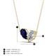 4 - Zemi 1.70 ctw Pear Shape Lab Grown Blue Sapphire and GIA Certified Natural Diamond (7x5 mm) Toi Et Moi Pendant Necklace 
