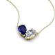 5 - Zemi 1.70 ctw Pear Shape Lab Grown Blue Sapphire and GIA Certified Natural Diamond (7x5 mm) Toi Et Moi Pendant Necklace 