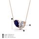 4 - Zemi 1.75 ctw Pear Shape Lab Grown Blue Sapphire and Moissanite (7x5 mm) Toi Et Moi Pendant Necklace 