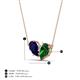 4 - Zemi 1.70 ctw Pear Shape Lab Grown Blue Sapphire and Lab Grown Emerald (7x5 mm) Toi Et Moi Pendant Necklace 