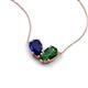 5 - Zemi 1.70 ctw Pear Shape Lab Grown Blue Sapphire and Lab Grown Emerald (7x5 mm) Toi Et Moi Pendant Necklace 