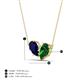 4 - Zemi 1.70 ctw Pear Shape Lab Grown Blue Sapphire and Lab Grown Emerald (7x5 mm) Toi Et Moi Pendant Necklace 