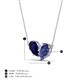 4 - Zemi 1.50 ctw Pear Shape Lab Grown Blue Sapphire and Iolite (7x5 mm) Toi Et Moi Pendant Necklace 