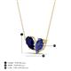4 - Zemi 1.50 ctw Pear Shape Lab Grown Blue Sapphire and Iolite (7x5 mm) Toi Et Moi Pendant Necklace 
