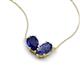5 - Zemi 1.50 ctw Pear Shape Lab Grown Blue Sapphire and Iolite (7x5 mm) Toi Et Moi Pendant Necklace 