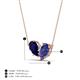 4 - Zemi 1.50 ctw Pear Shape Lab Grown Blue Sapphire and Iolite (7x5 mm) Toi Et Moi Pendant Necklace 