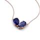 5 - Zemi 1.50 ctw Pear Shape Lab Grown Blue Sapphire and Iolite (7x5 mm) Toi Et Moi Pendant Necklace 