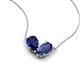 5 - Zemi 1.50 ctw Pear Shape Lab Grown Blue Sapphire and Iolite (7x5 mm) Toi Et Moi Pendant Necklace 