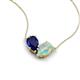 5 - Zemi 1.25 ctw Pear Shape Lab Grown Blue Sapphire and Opal (7x5 mm) Toi Et Moi Pendant Necklace 