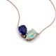 5 - Zemi 1.25 ctw Pear Shape Lab Grown Blue Sapphire and Opal (7x5 mm) Toi Et Moi Pendant Necklace 