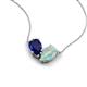 5 - Zemi 1.25 ctw Pear Shape Lab Grown Blue Sapphire and Opal (7x5 mm) Toi Et Moi Pendant Necklace 