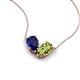 5 - Zemi 1.70 ctw Pear Shape Lab Grown Blue Sapphire and Peridot (7x5 mm) Toi Et Moi Pendant Necklace 