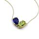 5 - Zemi 1.70 ctw Pear Shape Lab Grown Blue Sapphire and Peridot (7x5 mm) Toi Et Moi Pendant Necklace 