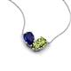 5 - Zemi 1.70 ctw Pear Shape Lab Grown Blue Sapphire and Peridot (7x5 mm) Toi Et Moi Pendant Necklace 