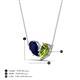 4 - Zemi 1.70 ctw Pear Shape Lab Grown Blue Sapphire and Peridot (7x5 mm) Toi Et Moi Pendant Necklace 