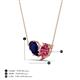 4 - Zemi 1.60 ctw Pear Shape Lab Grown Blue Sapphire and Pink Tourmaline (7x5 mm) Toi Et Moi Pendant Necklace 
