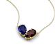 5 - Zemi 1.80 ctw Pear Shape Lab Grown Blue Sapphire and Red Garnet (7x5 mm) Toi Et Moi Pendant Necklace 