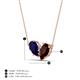 4 - Zemi 1.80 ctw Pear Shape Lab Grown Blue Sapphire and Red Garnet (7x5 mm) Toi Et Moi Pendant Necklace 