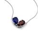 5 - Zemi 1.80 ctw Pear Shape Lab Grown Blue Sapphire and Red Garnet (7x5 mm) Toi Et Moi Pendant Necklace 