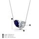4 - Zemi 1.70 ctw Pear Shape Lab Grown Blue Sapphire and GIA Certified Natural Diamond (7x5 mm) Toi Et Moi Pendant Necklace 