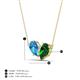 4 - Zemi 1.65 ctw Pear Shape Blue Topaz and Lab Grown Emerald (7x5 mm) Toi Et Moi Pendant Necklace 