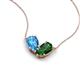 5 - Zemi 1.65 ctw Pear Shape Blue Topaz and Lab Grown Emerald (7x5 mm) Toi Et Moi Pendant Necklace 