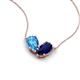 5 - Zemi 1.75 ctw Pear Shape Blue Topaz and Lab Grown Blue Sapphire (7x5 mm) Toi Et Moi Pendant Necklace 
