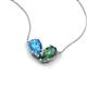 5 - Zemi 1.71 ctw Pear Shape Blue Topaz and Created Alexandrite (7x5 mm) Toi Et Moi Pendant Necklace 
