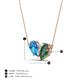 4 - Zemi 1.71 ctw Pear Shape Blue Topaz and Created Alexandrite (7x5 mm) Toi Et Moi Pendant Necklace 