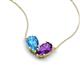 5 - Zemi 1.50 ctw Pear Shape Blue Topaz and Amethyst (7x5 mm) Toi Et Moi Pendant Necklace 