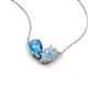 5 - Zemi 1.45 ctw Pear Shape Blue Topaz and Aquamarine (7x5 mm) Toi Et Moi Pendant Necklace 