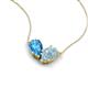 5 - Zemi 1.45 ctw Pear Shape Blue Topaz and Aquamarine (7x5 mm) Toi Et Moi Pendant Necklace 