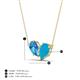 4 - Zemi 1.20 ctw Pear Shape Blue Topaz and Turquoise (7x5 mm) Toi Et Moi Pendant Necklace 