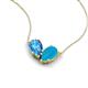 5 - Zemi 1.20 ctw Pear Shape Blue Topaz and Turquoise (7x5 mm) Toi Et Moi Pendant Necklace 